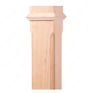 Image 2 of PF102 F2 Chamfered 3, 3-1/2 Unfinished Red Oak Square stair Post sold at Floors & Baths Pro's