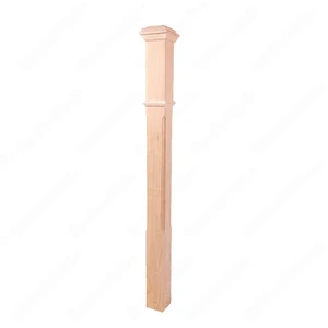 Image 3 of PF102 F2 Chamfered 3, 3-1/2 Unfinished Red Oak Square stair Post sold at Floors & Baths Pro's