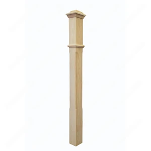 Image 4 of PF102 F2 Chamfered 3, 3-1/2 Unfinished Red Oak Square stair Post sold at Floors & Baths Pro's
