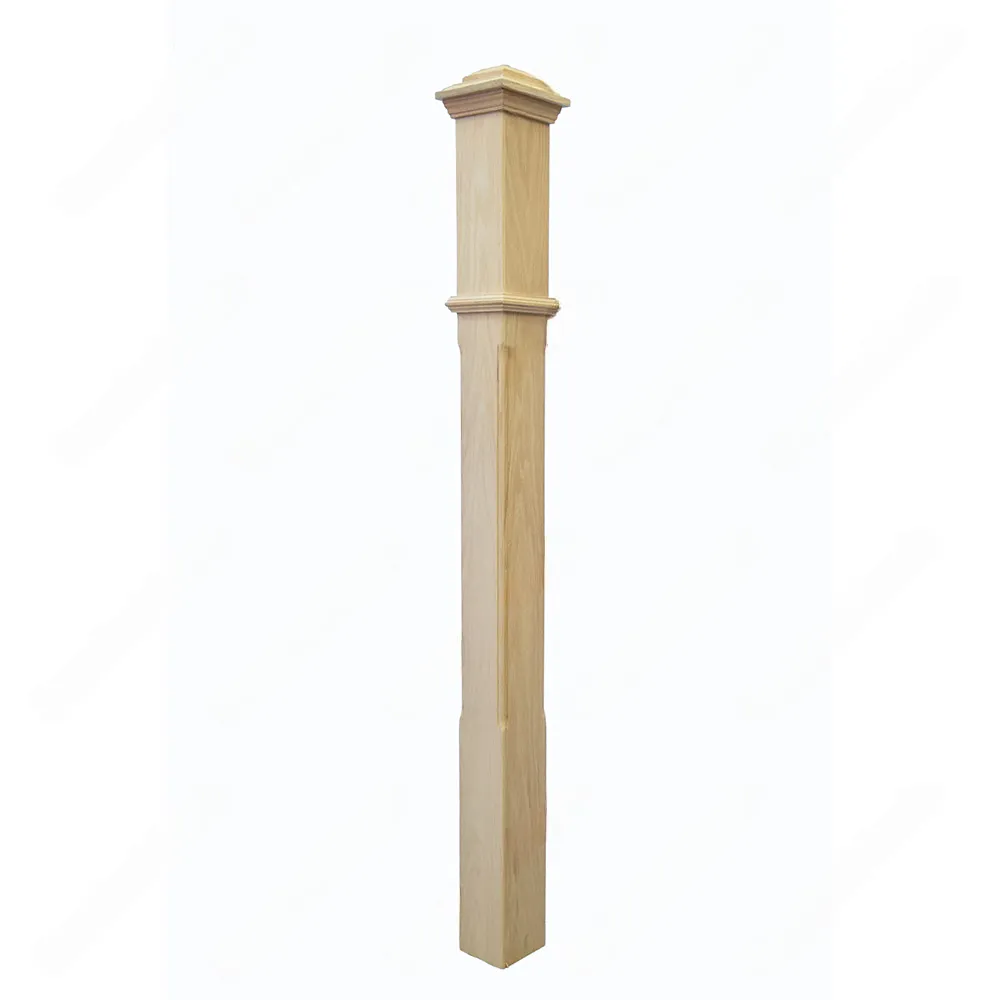 PF102 F2 Chamfered 3, 3-1/2 Unfinished Red Oak Square stair Post