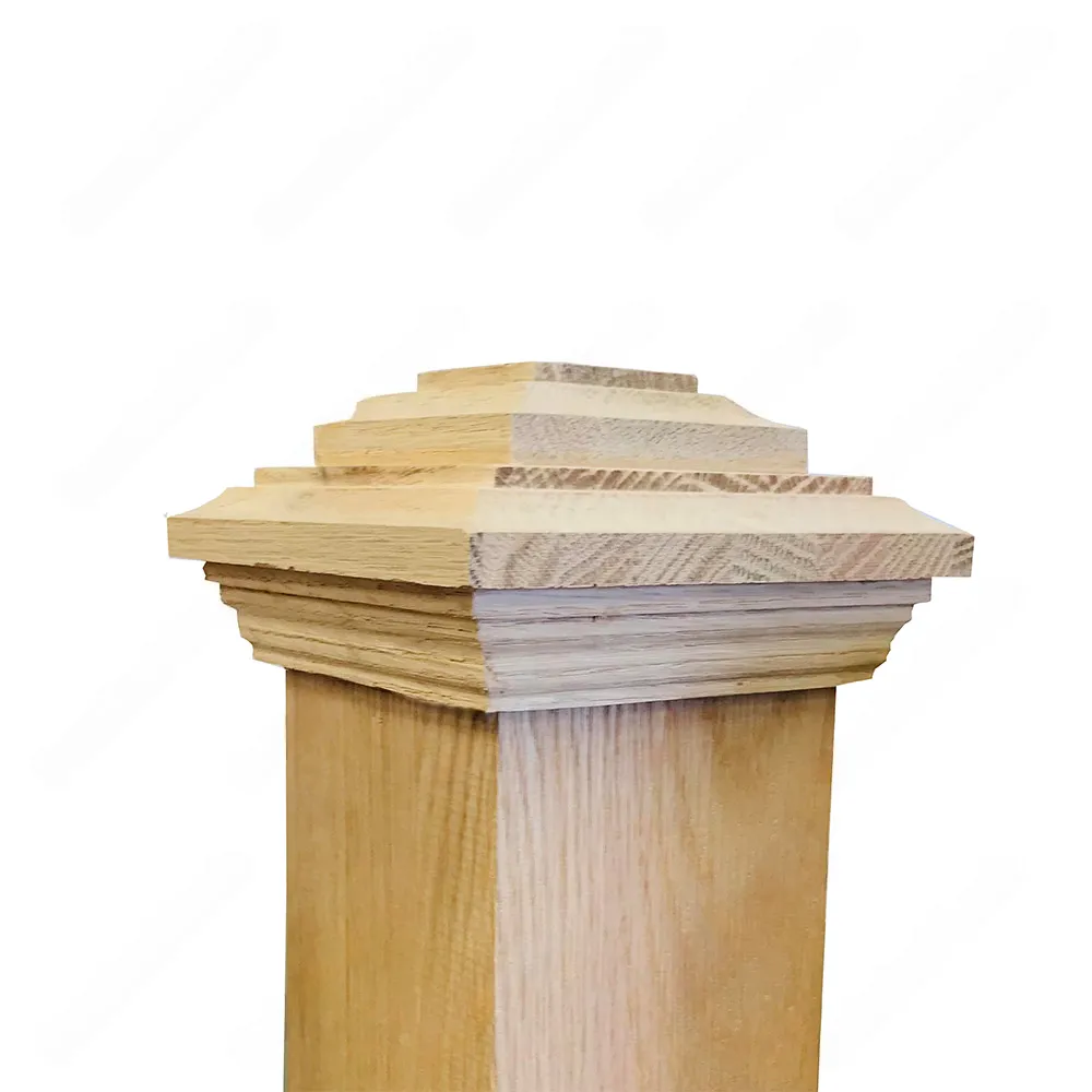 PF102 F2 Chamfered 3, 3-1/2 Unfinished Red Oak Square stair Post