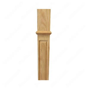 Image 3 of PF107 F7 Fluted 3, 3-1/2,4 Unfinished Red Oak Square stair Post sold at Floors & Baths Pro's