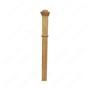 Image 4 of PF107 F7 Fluted 3, 3-1/2,4 Unfinished Red Oak Square stair Post sold at Floors & Baths Pro's