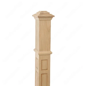 Image 3 of PF108 F8 Fluted 3, 3-1/2 Unfinished Red Oak Square stair Post sold at Floors & Baths Pro's