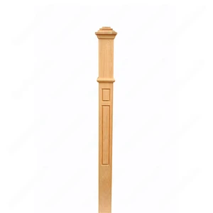 Image 5 of PF108 F8 Fluted 3, 3-1/2 Unfinished Red Oak Square stair Post sold at Floors & Baths Pro's
