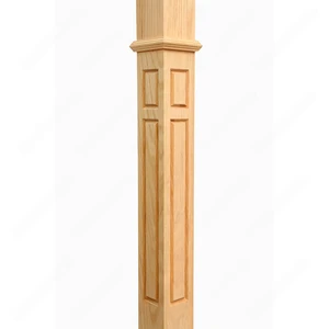 Image 7 of PF108 F8 Fluted 3, 3-1/2 Unfinished Red Oak Square stair Post sold at Floors & Baths Pro's