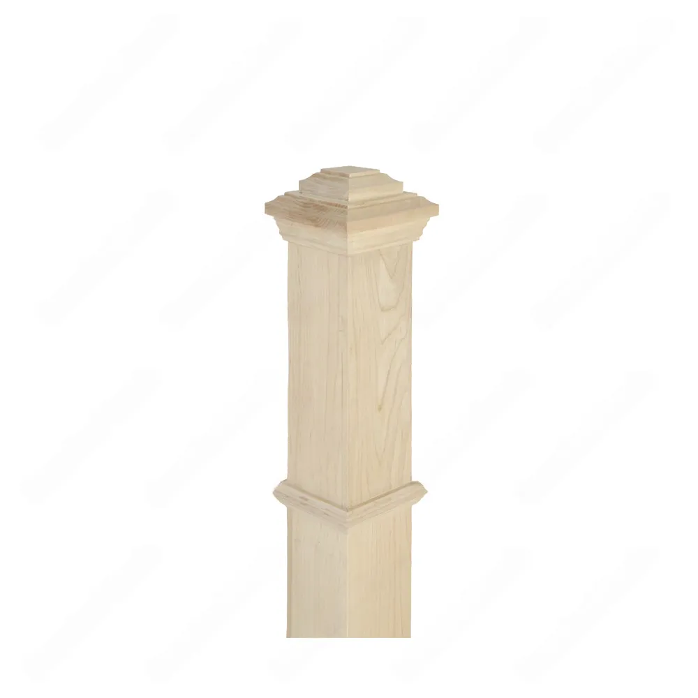PF200 F0 Plain 3 1/2*48 Unfinished Maple Square stair Post