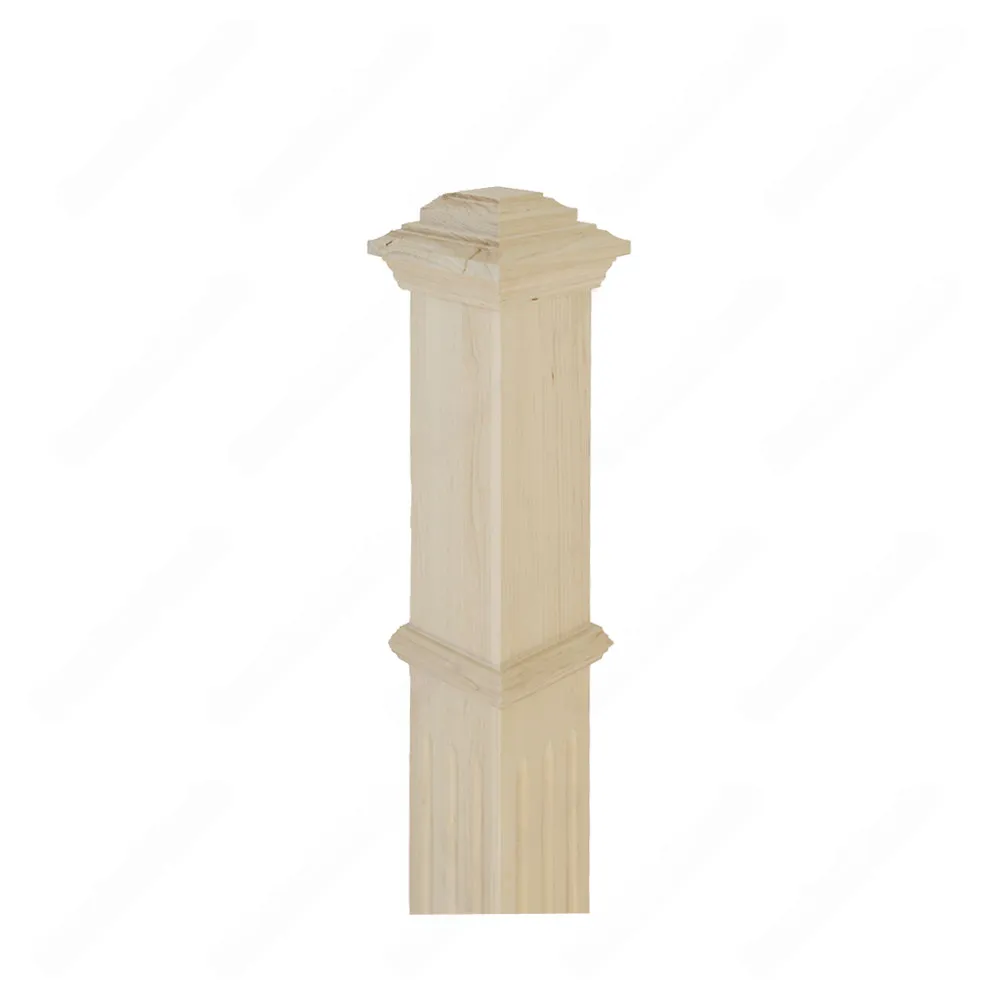 PF201 F1 Fluted 3 1/2*48 Unfinished Maple Square stair Post