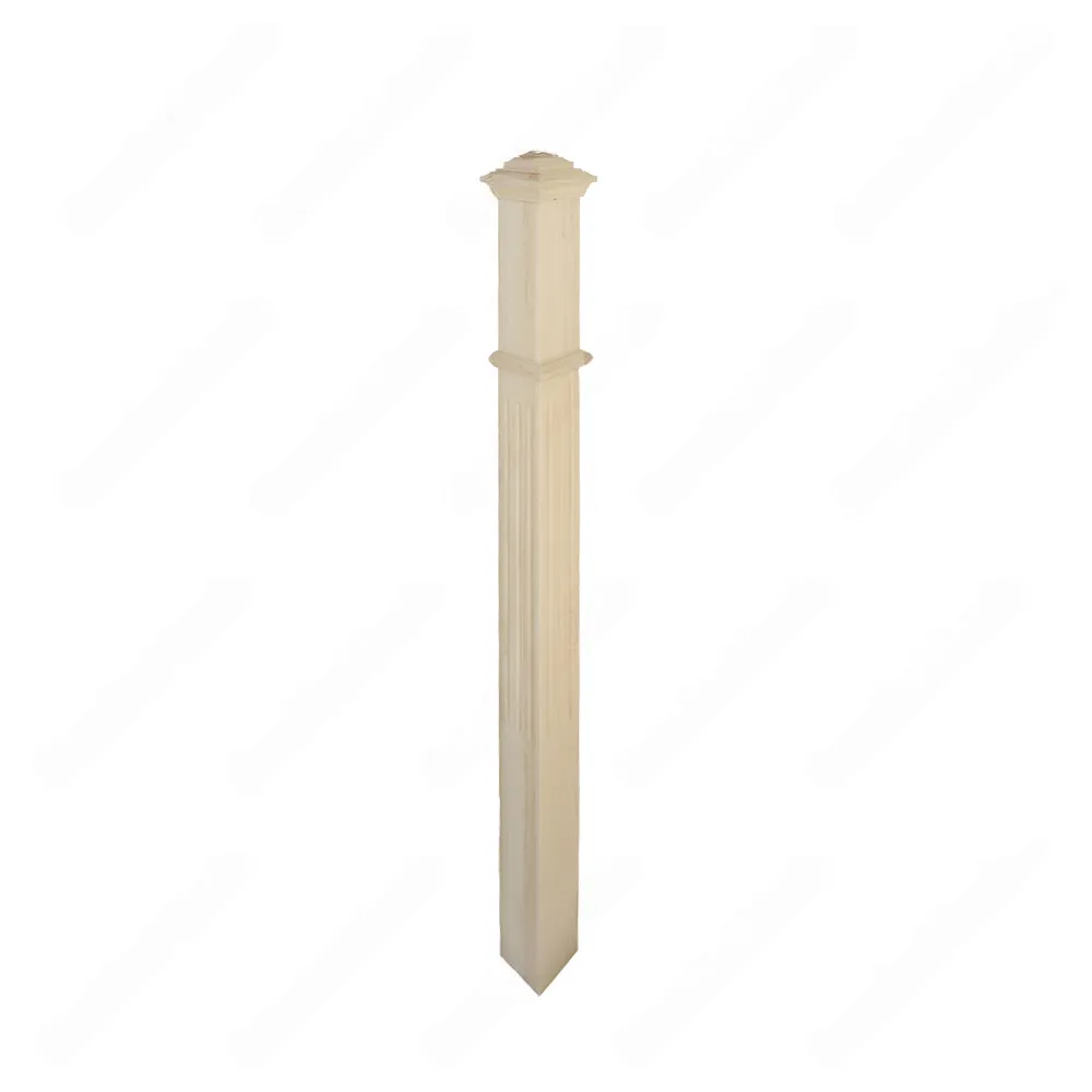PF201 F1 Fluted 3 1/2*48 Unfinished Maple Square stair Post