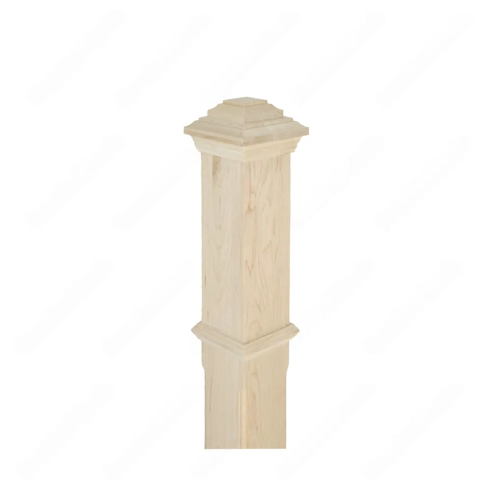 PF202 F2 Chamfer 3 1/2*48 Unfinished Maple Square stair Post
