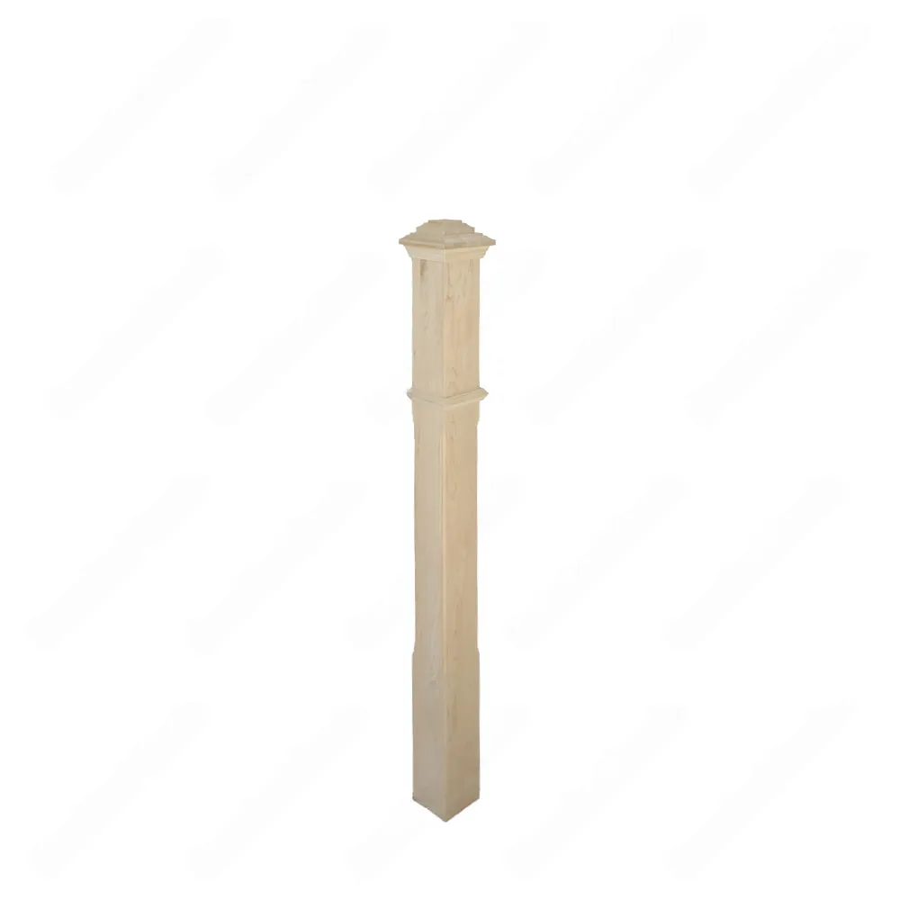 PF202 F2 Chamfer 3 1/2*48 Unfinished Maple Square stair Post