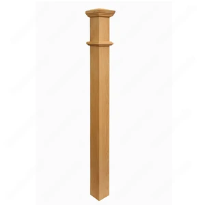 Image 2 of PM103 F1260 Unfinished Red Oak Modern Stair Post sold at Floors & Baths Pro's