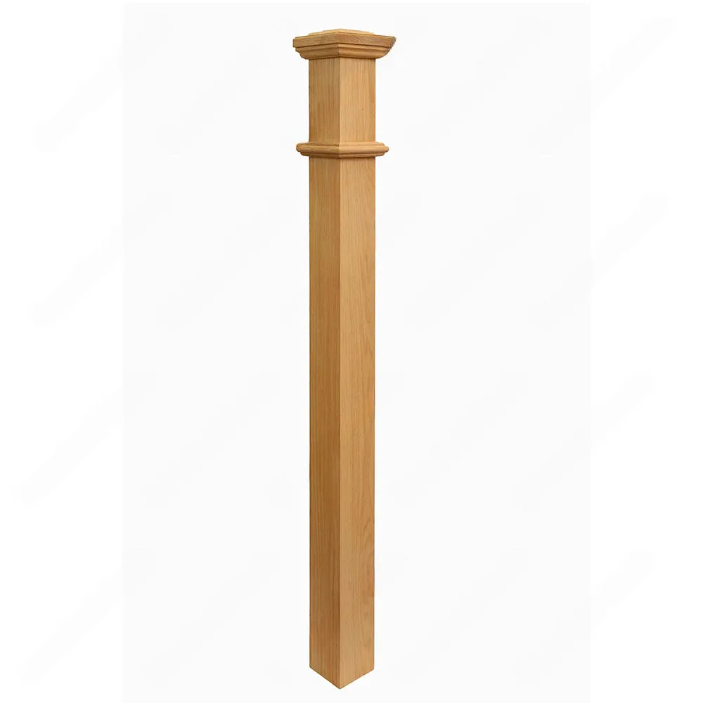 PM103 F1260 Unfinished Red Oak Modern Stair Post