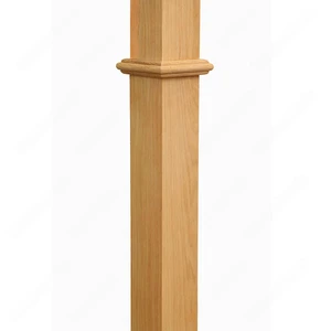 Image 3 of PM103 F1260 Unfinished Red Oak Modern Stair Post sold at Floors & Baths Pro's