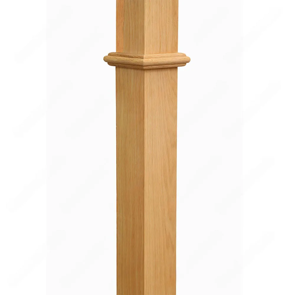 PM103 F1260 Unfinished Red Oak Modern Stair Post