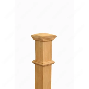 Image 4 of PM103 F1260 Unfinished Red Oak Modern Stair Post sold at Floors & Baths Pro's