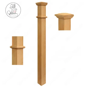 Image 5 of PM103 F1260 Unfinished Red Oak Modern Stair Post sold at Floors & Baths Pro's