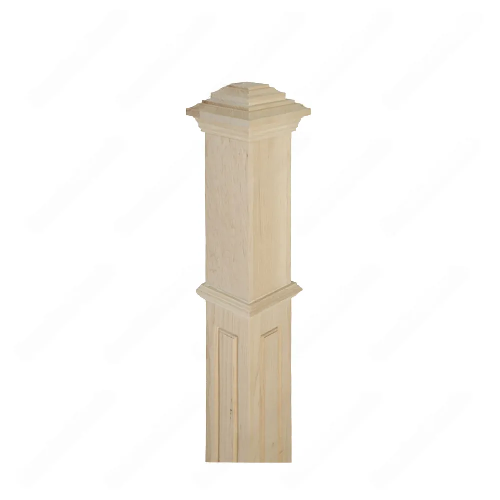 PF207 F7 Embosed 3 1/2*48 Unfinished Maple Stair Post