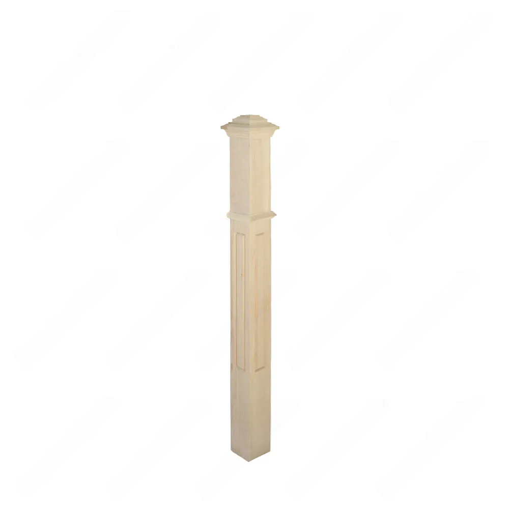 PF207 F7 Embosed 3 1/2*48 Unfinished Maple Stair Post