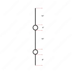Image 4 of V-73-STB 1/2*44 Satin Black Iron Balusters(1/2 Tube) sold at Floors & Baths Pro's