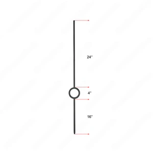 Image 4 of V-72-STB 1/2*44 Satin Black Iron Balusters(1/2 Tube) sold at Floors & Baths Pro's