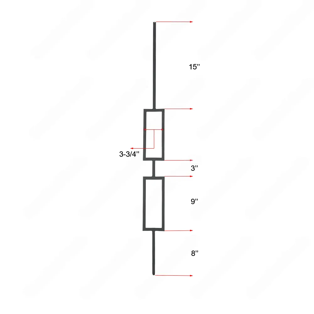 V-6.4-STB 1/2*44 Satin Black Iron Balusters(1/2 Tube)