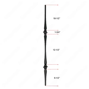 Image 3 of V-42-STB 1/2*44 Satin Black Iron Balusters(1/2 Tube) sold at Floors & Baths Pro's
