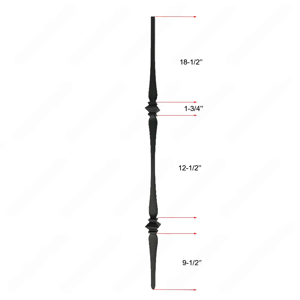 V-42-STB 1/2*44 Satin Black Iron Balusters(1/2 Tube)