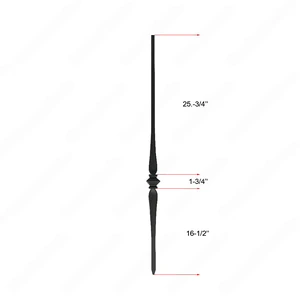 Image 4 of V-41-STB 1/2*44 Satin Black Iron Balusters(1/2 Tube) sold at Floors & Baths Pro's