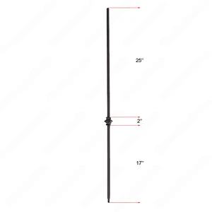 Image 4 of V-60-STB 1/2*44 Satin Black Iron Balusters(1/2 Tube) sold at Floors & Baths Pro's