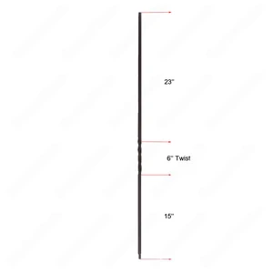 Image 3 of V-02-STB 1/2*44 Satin Black Iron Balusters(1/2 Tube) sold at Floors & Baths Pro's