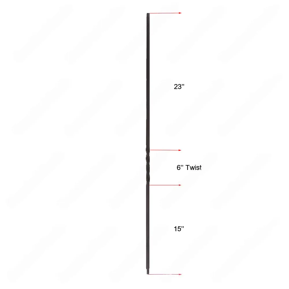 V-02-STB 1/2*44 Satin Black Iron Balusters(1/2 Tube)