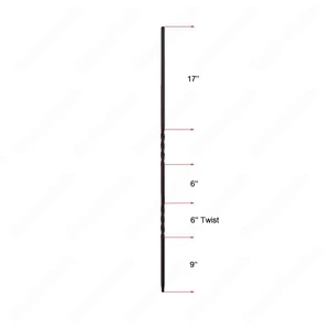 Image 4 of V-03-STB 1/2*44 Satin Black Iron Balusters(1/2 Tube) sold at Floors & Baths Pro's