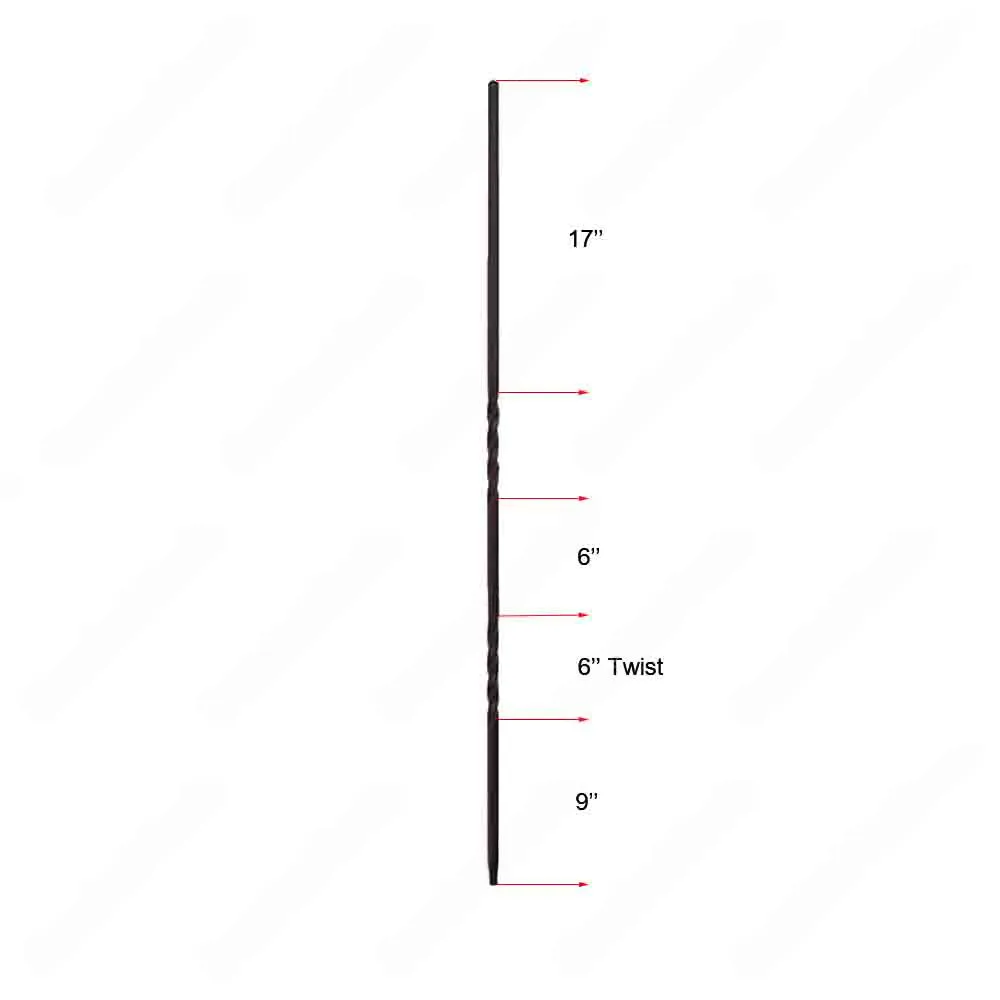 V-03-STB 1/2*44 Satin Black Iron Balusters(1/2 Tube)