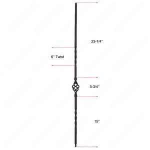 Image 4 of V-04-STB 1/2*44 Satin Black Iron Balusters(1/2 Tube) sold at Floors & Baths Pro's