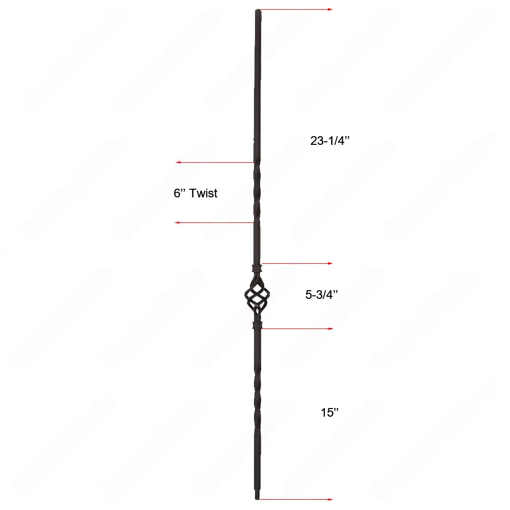 V-04-STB 1/2*44 Satin Black Iron Balusters(1/2 Tube)