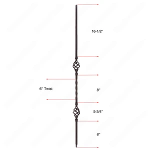 Image 7 of V-05-STB 1/2*44 Satin Black Iron Balusters(1/2 Tube) sold at Floors & Baths Pro's