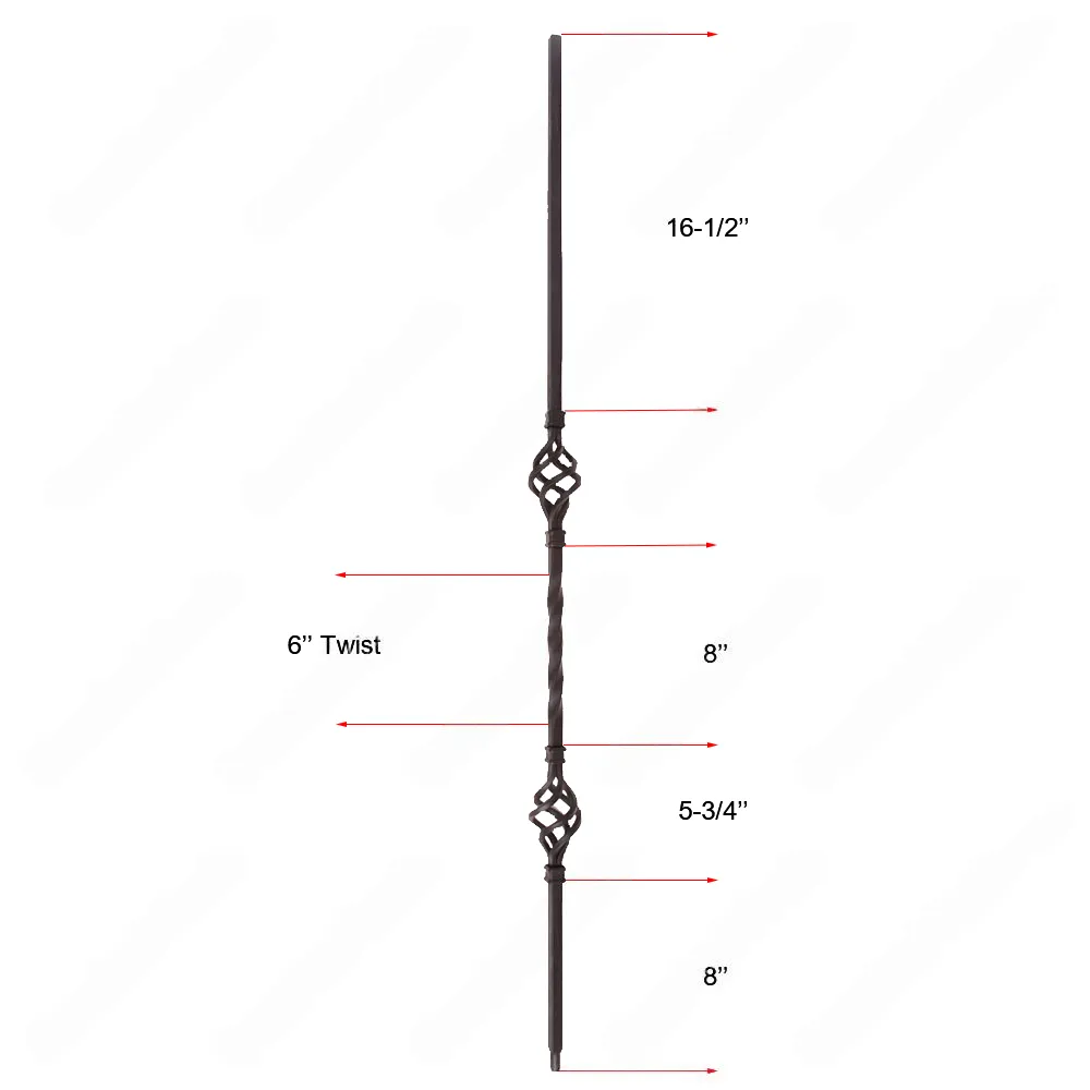 V-05-STB 1/2*44 Satin Black Iron Balusters(1/2 Tube)