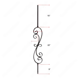 Image 4 of V-56-STB 1/2*44 Satin Black Iron Balusters(1/2 Tube) sold at Floors & Baths Pro's