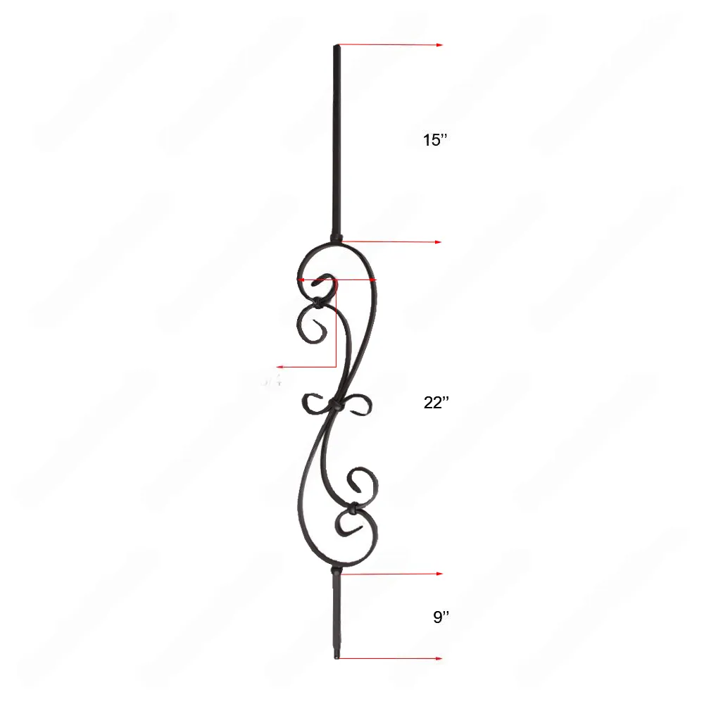 V-56-STB 1/2*44 Satin Black Iron Balusters(1/2 Tube)