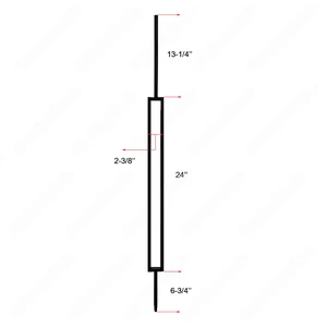 Image 4 of V-6.35-STB 1/2*44 Satin Black Iron Balusters(1/2 Tube) sold at Floors & Baths Pro's