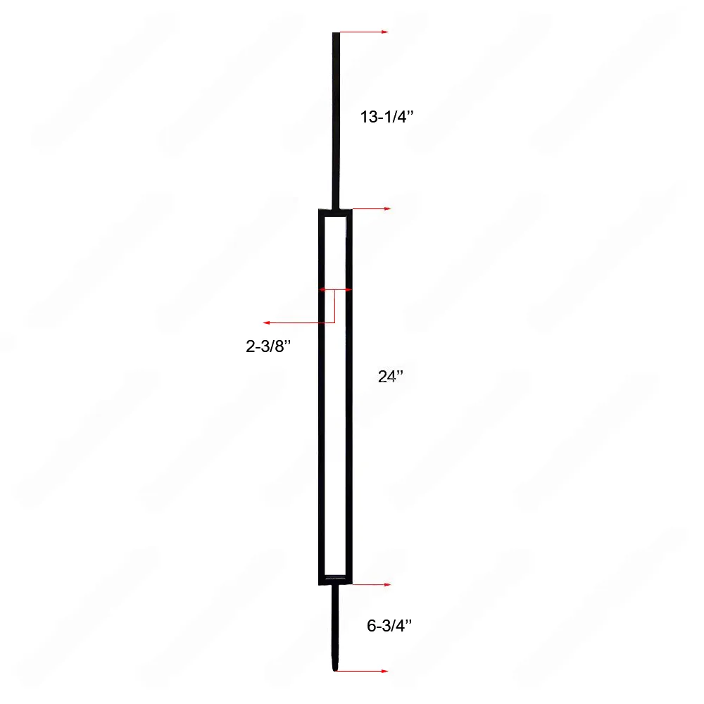 V-6.35-STB 1/2*44 Satin Black Iron Balusters(1/2 Tube)