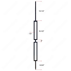 Image 7 of V-6.45-STB 1/2*44 Satin Black Iron Balusters(1/2 Tube) sold at Floors & Baths Pro's