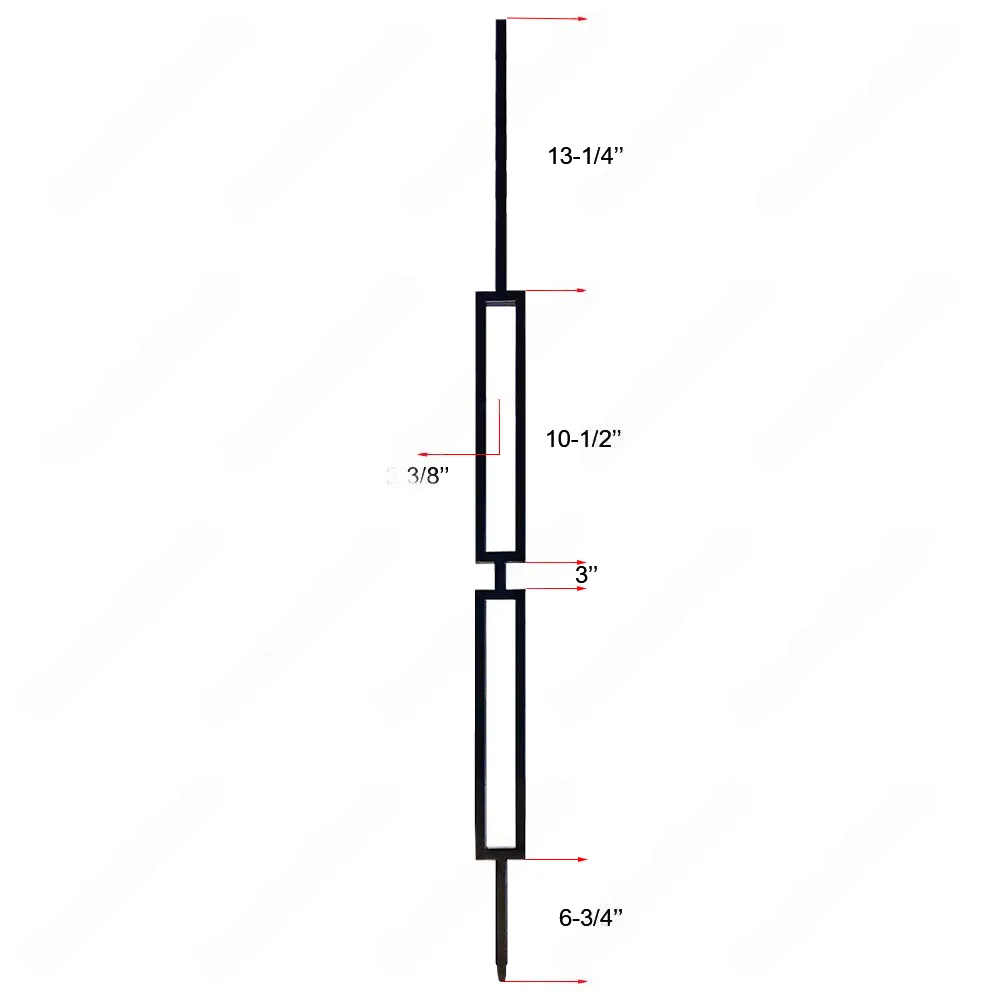 V-6.45-STB 1/2*44 Satin Black Iron Balusters(1/2 Tube)