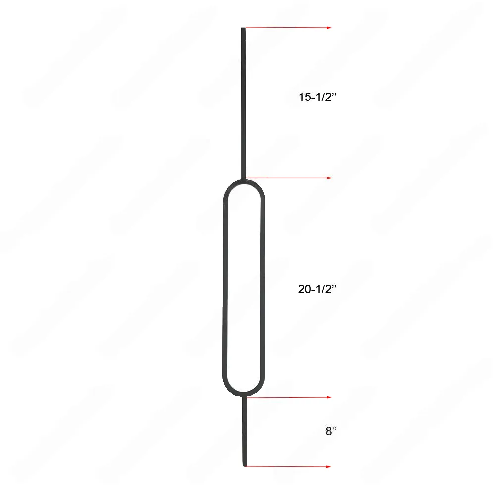 V-6.2-STB 1/2*44 Satin Black Iron Balusters(1/2 Tube)
