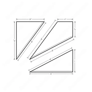  Unfinished Set Of Triangle & Rhombus Square Edged Left Turn Red Oak Stair Treads 