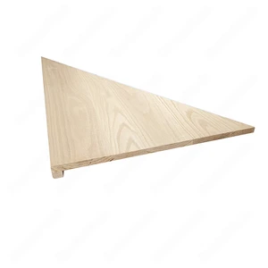 Image 3 of Unfinished Set Of Triangle & Rhombus Square Edged Left Turn Red Oak Stair Treads sold at Floors & Baths Pro's