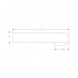  4 1/2" * 3/4" Unfinished Round Edge Maple Nosing 