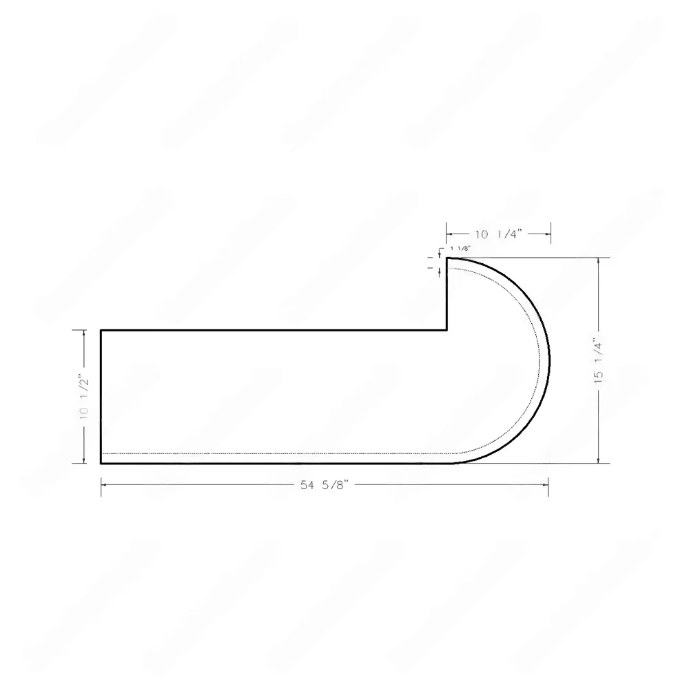 Unfinished Pie Shaped Square Edge Open Right Red Oak Stair Tread