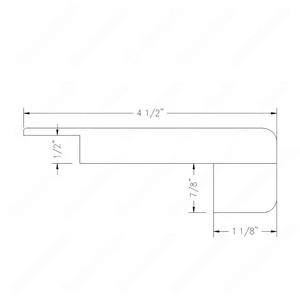  4 1/2" * 1/2" Unfinished Square Edge Maple Overlap Nosing 